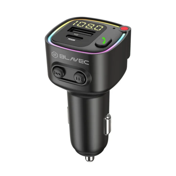 Blavec FM Transmitter, mp3, Bluetooth, Φορτιστής USB, USB-C 30W TR-02 - Image 4