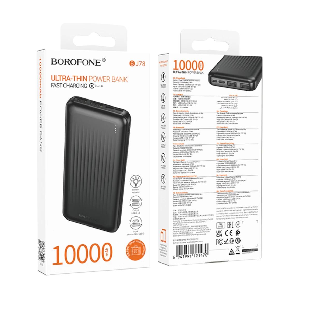 Borofone-PowerBank-10.000mAh-2x-Usb-A-BJ78-Clever-Black-0.webp Borofone PowerBank 10.000mAh 2x USB BJ78 Clever Black - Image 1