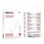 Borofone PowerBank 5.000mAh USB BJ81 Stability White