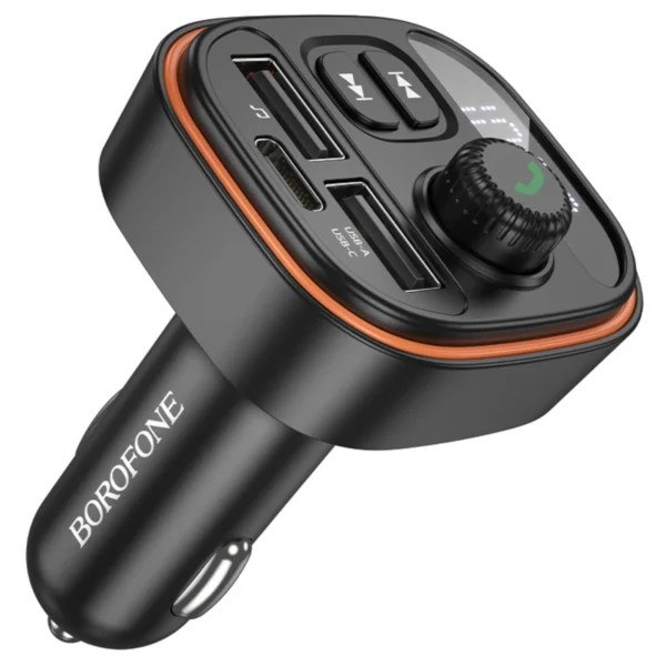Borofone FM Transmitter,Φορτιστής Αυτοκινήτου,Bluetooth 2xUSB,1xUSB-C 15W BC59 Black - Image 7