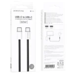 Borofone Καλώδιο USB-C to USB-C 1m 60W BX103 Black