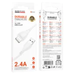 Borofone Καλώδιο Usb A to Lightning 1m 2.4A BX121 White