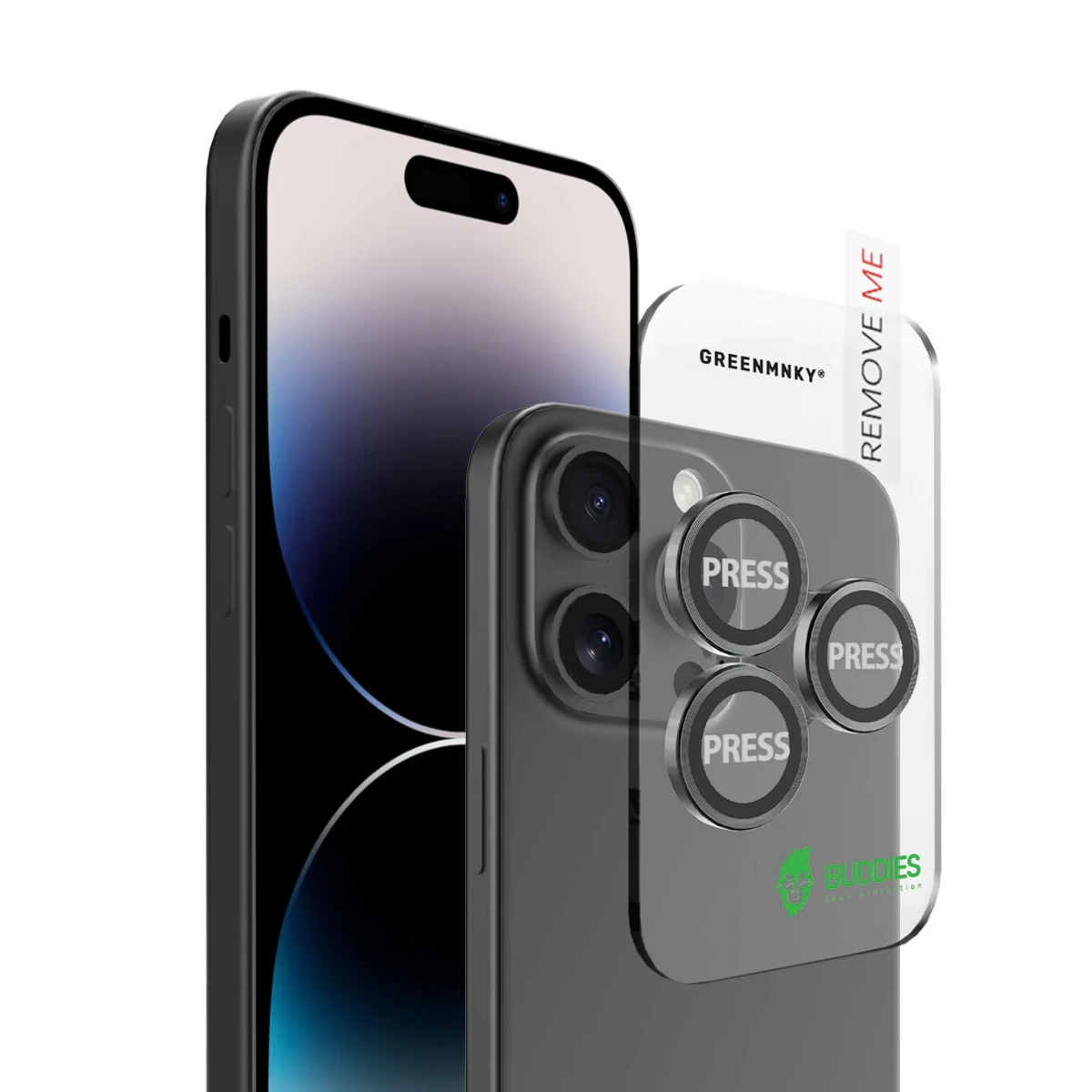 Buddies_iPhone_14_Pro_Black.webp Buddies για iPhone 14 Pro / 14 Pro Max Προστασία κάμερας - Image 1