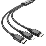 Hoco Καλώδιο 3in1 USB to Micro USB, USB-C, Lightning 1m 2A X76 Black - Image 2
