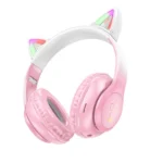 Hoco Cat Ear Ακουστικά HeadPhones με Bluetooth και Καλώδιο 3.5mm W42 Pink