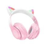 Hoco Cat Ear Ακουστικά HeadPhones με Bluetooth και Καλώδιο 3.5mm W42 Pink - Image 2