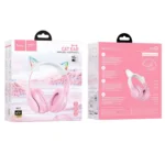 Hoco Cat Ear Ακουστικά HeadPhones με Bluetooth και Καλώδιο 3.5mm W42 Pink - Image 3