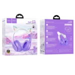 Hoco Cat Ear Ακουστικά HeadPhones με Bluetooth και Καλώδιο 3.5mm W42 Purple - Image 3