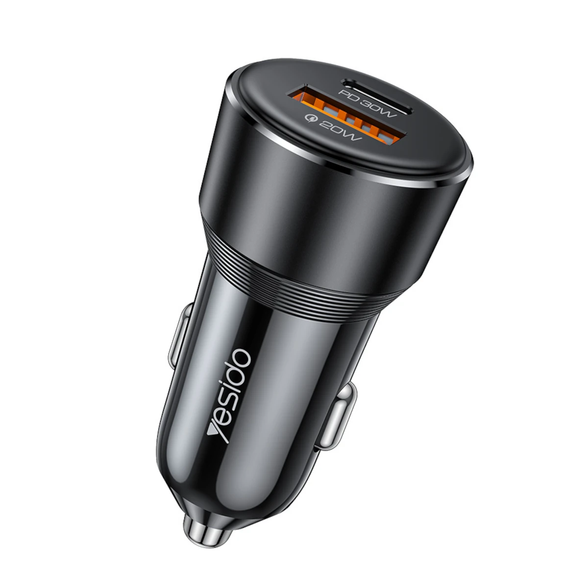 Yesido-Φορτιστής-αυτοκινήτου-1x-USBA-1x-USBC-50W-Black-Y64-0.webp Yesido Φορτιστής αυτοκινήτου 1xUSB, 1xUSB-C 50W Y64 Black - Image 1