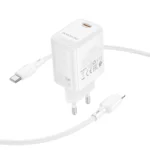 Borofone Φορτιστής USB-C Gan με Καλώδιο Type-C to Lightning 1m 20W BN26 White - Image 4