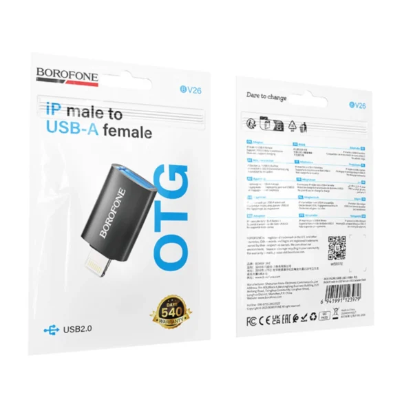 Αντάπτορας Borofone BV26 Lightning σε USB 2.0 με Λειτουργία OTG Black - Image 6