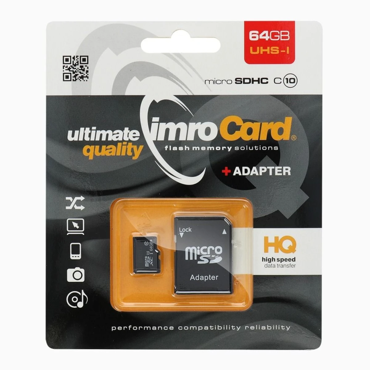 Imro MicroSD Card Class10 UHS1 64GB 0 Imro MicroSD Card Class10 UHS1 64GB - Image 1