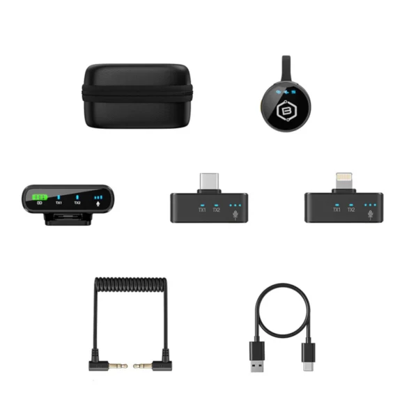 Blavec Lavalier 2x Ασύρματα Μικρόφωνα Kινητού USB-C, Lightning MK-02 ClipGo Compo Black - Image 3