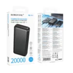 Borofone PowerBank 20.000mAh 2xUSB/USB-C 22,5W BJ80A Clever Black