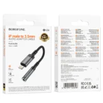 Borofone Καλώδιο Ηχου Lightning to Jack 3.5mm Female BV24 Grey