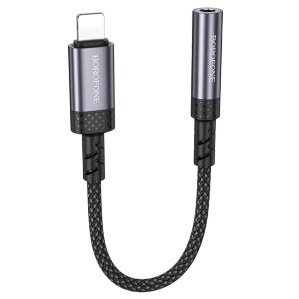 Borofone Καλώδιο Ηχου Lightning to Jack 3.5mm Female BV24 Grey - Image 2