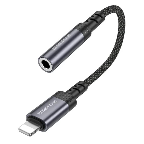 Borofone Καλώδιο Ηχου Lightning to Jack 3.5mm Female BV24 Grey - Image 3