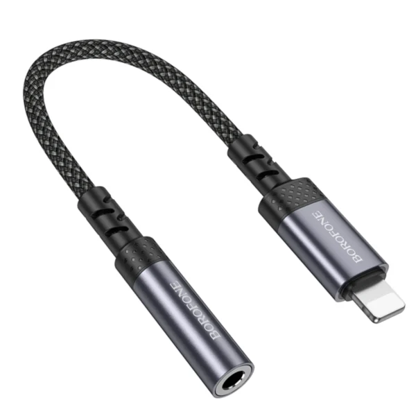 Borofone Καλώδιο Ηχου Lightning to Jack 3.5mm Female BV24 Grey - Image 4