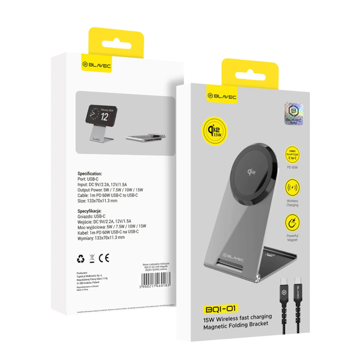 Blavec Magsafe Βάση Φόρτισης 15W BQI-01 Qi2 Silver 0 Blavec Magsafe Βάση Φόρτισης 15W BQI-01 Qi2 Silver - Image 1