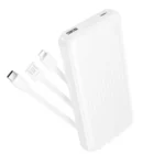 Borofone PowerBank 10.000mAh Usb-A με Καλώδιο USB, USB-C, Lightning BJ79 Clever White - Image 2