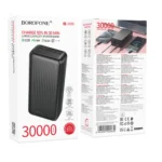 Borofone PowerBank 30.000mAh 2x USB/1x Type-C 22.5W BJ80B Clever Black