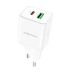 Borofone Φορτιστής USB/USB-C 20W BN7 White - Image 2