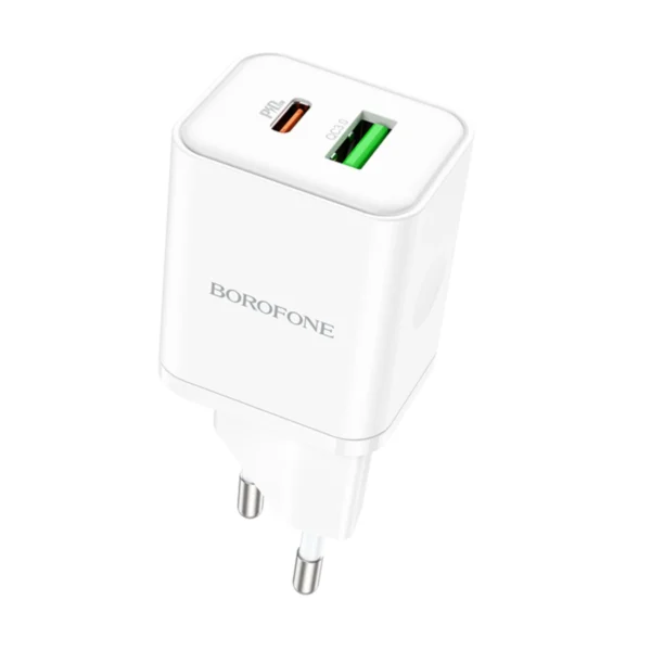 Borofone Φορτιστής USB/USB-C 20W BN7 White - Image 2