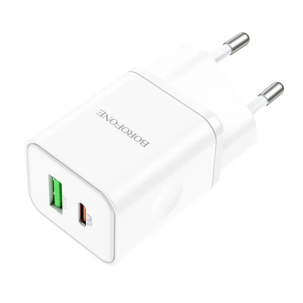 Borofone Φορτιστής USB/USB-C 20W BN7 White - Image 4