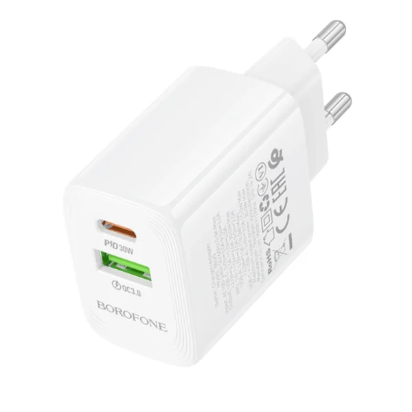 Borofone Φορτιστής USB/USB-C 30W BN29 Fuente White - Image 3