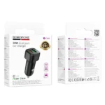Borofone Φορτιστής Αυτοκινήτου USB/USB-C 38W BZ34B Cloud Black