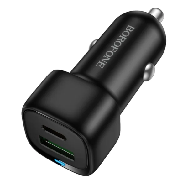Borofone Φορτιστής Αυτοκινήτου USB/USB-C 38W BZ34B Cloud Black - Image 2